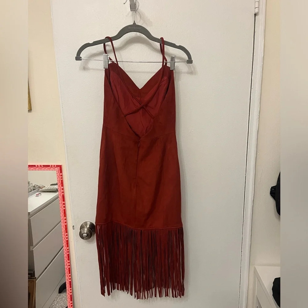For Love and Lemons Dress suede fringe dress XS